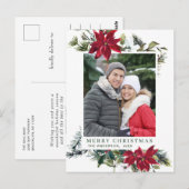 feestdag feestelijke kerstfeestdag met rode rode p briefkaart (Voorkant / Achterkant)