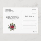 feestdag feestelijke kerstfeestdag met rode rode p briefkaart (Achterkant)