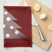 feestdag feestelijke rode kerstbomen theedoek (Quarter Fold)