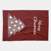 feestdag feestelijke rode kerstbomen theedoek (Horizontaal)