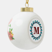  feestdag Floral Wreatmonogram Keramische Bal Ornament (Links)