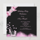  feestdag Glitter roze hoog Kaart (Achterkant)