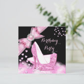 feestdag Glitter roze hoog niveau 2 Kaart (Staand voorkant)