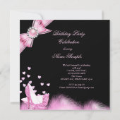 feestdag Glitter roze hoog niveau 2 Kaart (Achterkant)