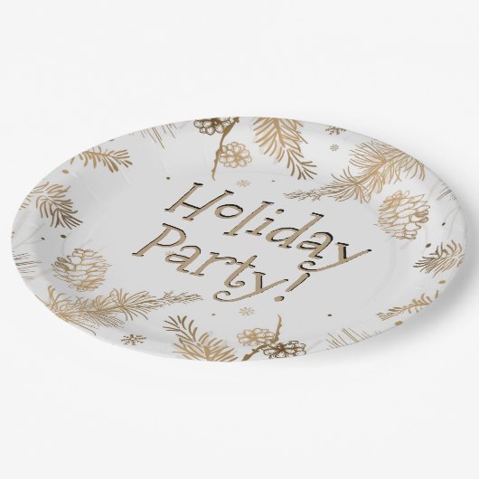 feestdag, goudpins, papieren bordje (Gekanteld)