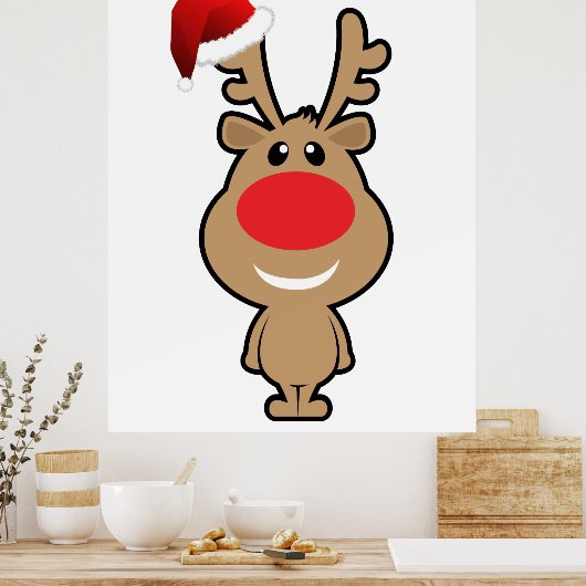 feestdag grappige kerstsanta poster (Keuken)