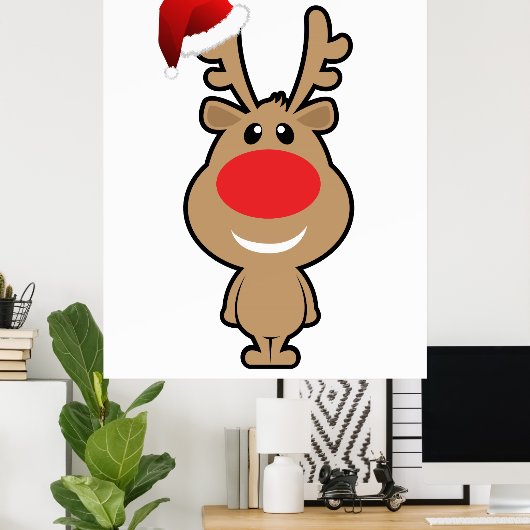 feestdag grappige kerstsanta poster (Thuiskantoor)