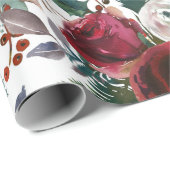 feestdag Grenadine Red Mistletoe Kerstmis Cadeaupapier (Rol Hoek)