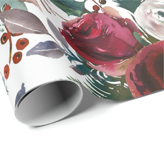  feestdag Grenadine Red Mistletoe Kerstmis Cadeaupapier (Rol Hoek)