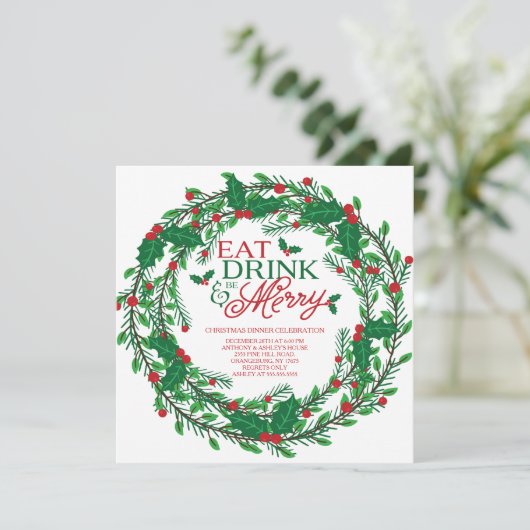 feestdag heerlijk kerstfeest kaart (Staand voorkant)