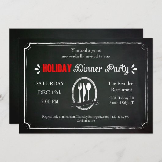  feestdag in Chalkboark Kaart (Voorkant / Achterkant)