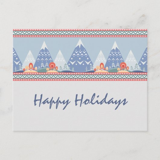 feestdag in de noordse bergscène briefkaart (Voorkant)