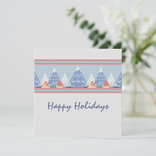  feestdag in de noordse bergscène kaart (Staand voorkant)