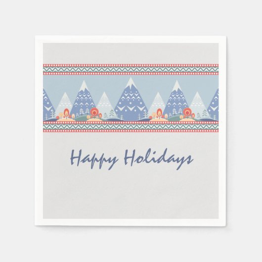 feestdag in de noordse bergscène servet (Voorkant)