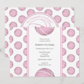 feestdag in dusty roze basketballen kaart (Voorkant / Achterkant)