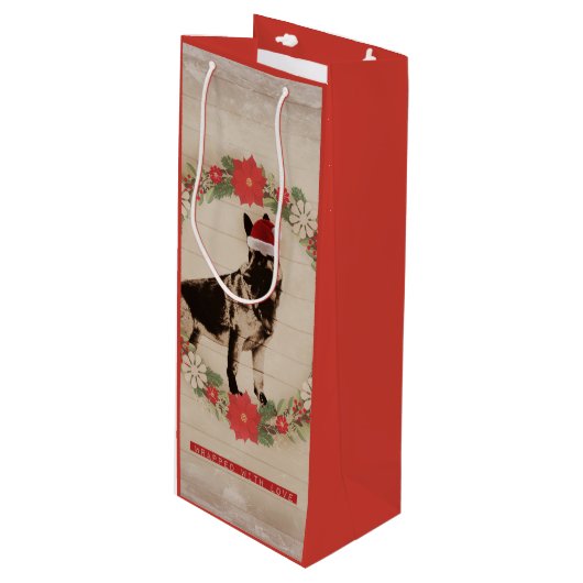  feestdag in Shepherd Wijn Cadeautas (Voorkant Gekanteld)