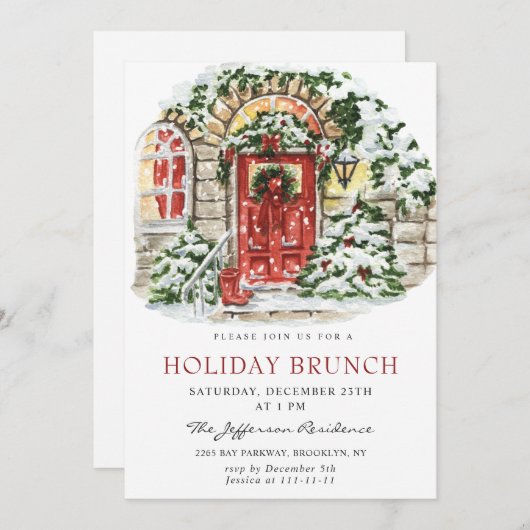 feestdag kerst feestdag feestdag BRUNCH Kaart (Voorkant / Achterkant)