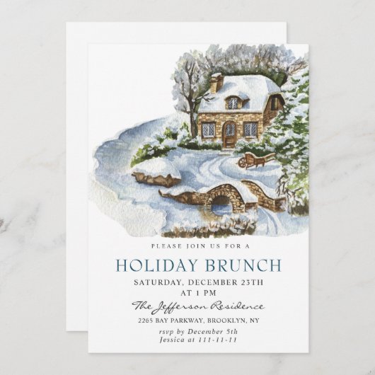 feestdag kerst feestdag feestdag BRUNCH Kaart (Voorkant / Achterkant)