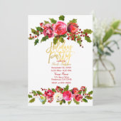 FEESTDAG KERSTFEEST Holly Berry Floral Kaart (Staand voorkant)