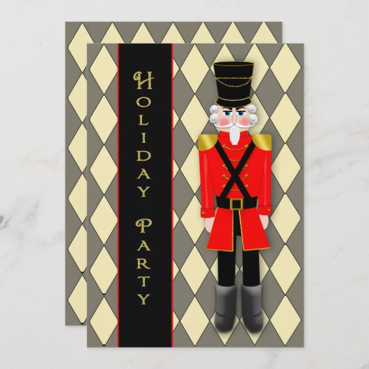 Feestdag, Kerstfeest Uitnodiging, Notenkraker Kaart (Voorkant / Achterkant)