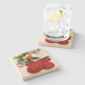 feestdag kerstmis Mittens Stenen Onderzetter (Zijkant)