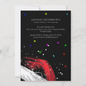 Feestdag Kerstmis Santa Hat Wijn Glas Licht Kaart (Achterkant)