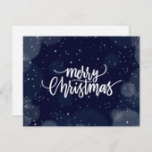 feestdag met blauw kerstfeest Kaart (Voorkant / Achterkant)