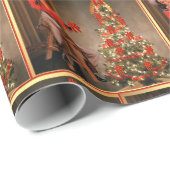  feestdag met cowgirl en kerstboom cadeaupapier (Rol Hoek)