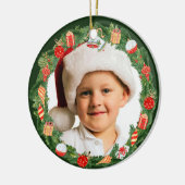 feestdag met foto-sjabloon keramisch ornament (Links)