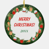 feestdag met foto-sjabloon keramisch ornament (Achterkant)