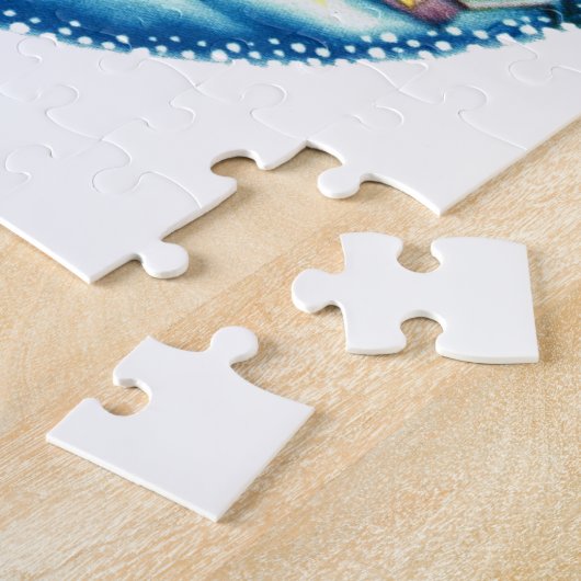 feestdag met kerst-feestdag legpuzzel (Zijkant)