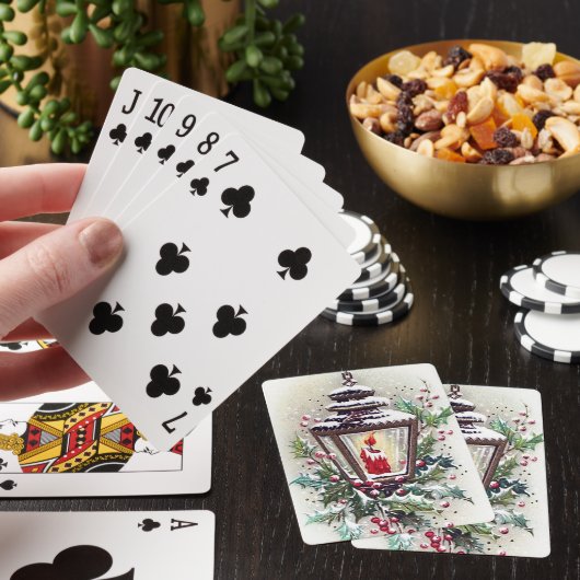 feestdag met kerst-feestdag pokerkaarten (Insitu)