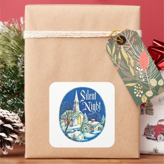 feestdag met kerst-feestdag vierkante sticker (Feestdagen)