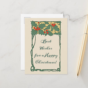 feestdag met kerst voor Holly Berries Briefkaart