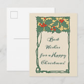  feestdag met kerst voor Holly Berries Briefkaart (Voorkant / Achterkant)