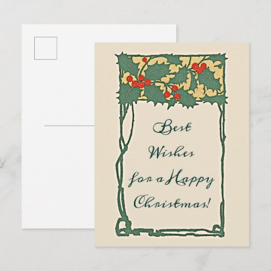  feestdag met kerst voor Holly Berries Briefkaart (Voorkant / Achterkant)