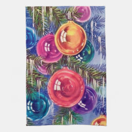 feestdag met kerstaven theedoek