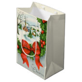 feestdag met kerstavond medium cadeauzakje (Voorkant Gekanteld)