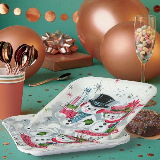 feestdag met kerstavond papieren bordje (Multi)