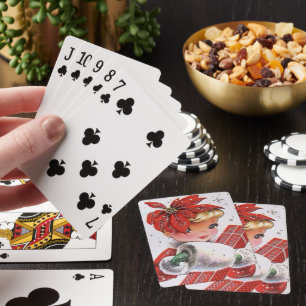 feestdag met kerstavond pokerkaarten
