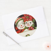 feestdag met kerstavond ronde sticker (Envelop)