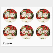 feestdag met kerstavond ronde sticker (Vel)