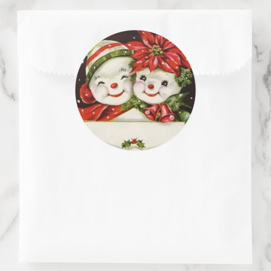 feestdag met kerstavond ronde sticker (Tas)