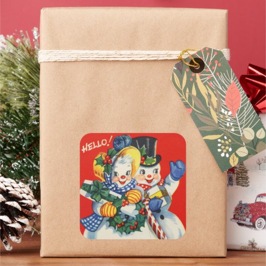 feestdag met kerstavond vierkante sticker (Feestdagen)