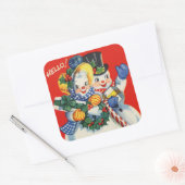 feestdag met kerstavond vierkante sticker (Envelop)