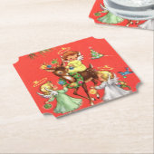 feestdag met kerstfeestdag kartonnen onderzetters (Gekanteld)