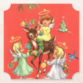 feestdag met kerstfeestdag kartonnen onderzetters (Voorkant)