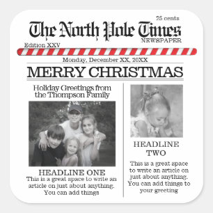  feestdag met Kerstmis - Noordpool - Nieuwsartikel Vierkante Sticker