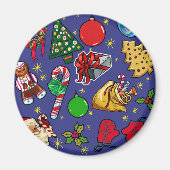  feestdag met kerstretro magneet (Voorkant)