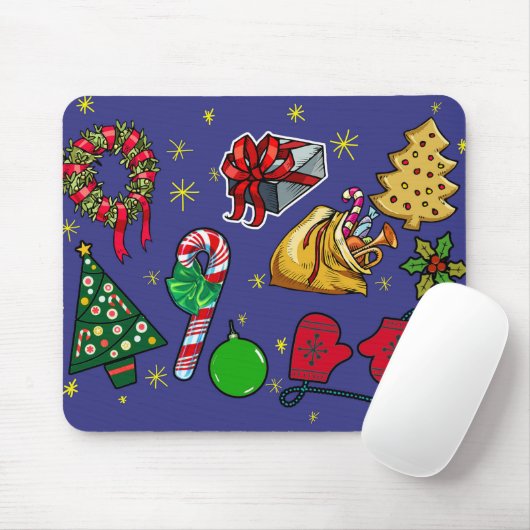  feestdag met kerstretro muismat (Met muis)